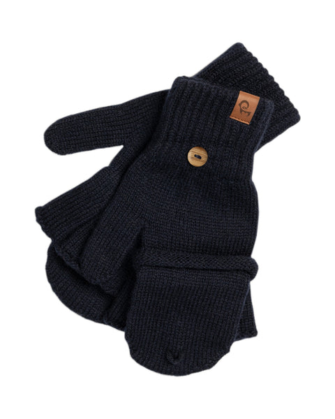 Men's Convertible Gloves Knitted Merino in dark blue