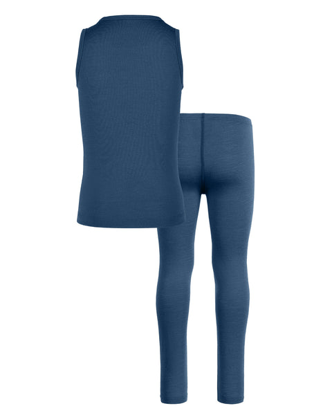 Kids' Merino Tank Top & Bottom 2-Piece Denim