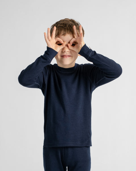 Kids' 250 Thermal Long Sleeve Top Navy Blue