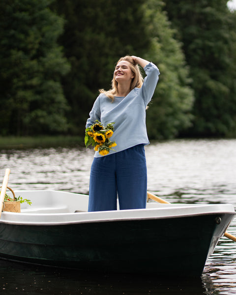 Linen Blouse Nora Cloudy Blue