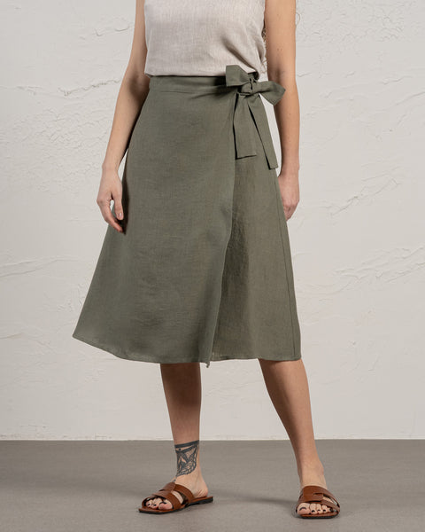 Linen Wrap Skirt Beverly