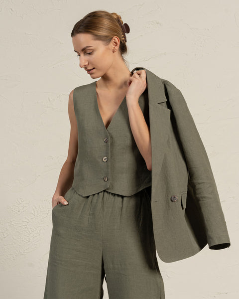 Suit Jacket Quin in stone green color