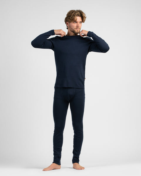 Men's 250 Long Sleeve & Bottom 2-Piece Navy Blue