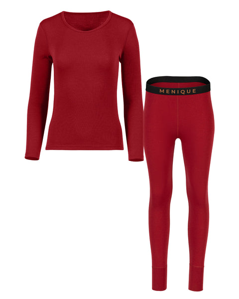 Women's 250 Long Sleeve & Bottoms 2-Piece Royal Cherry Front