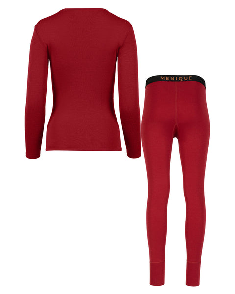 Women's 250 Long Sleeve & Bottoms 2-Piece Royal Cherry Back