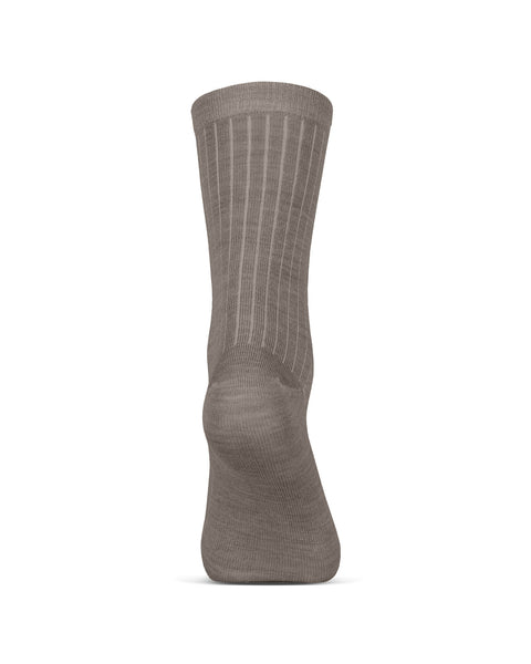 Women’s 85% Merino Wool Rib Thin Socks in Brown – lightweight, breathable, premium quality everyday socks.