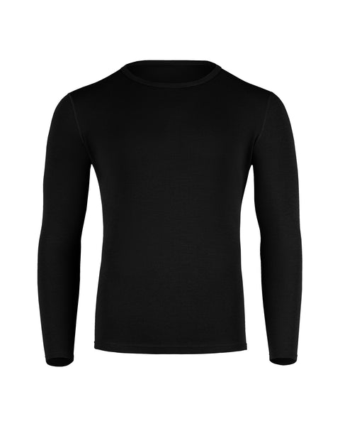 Men's 250 Thermal Long Sleeve Crew Black Front