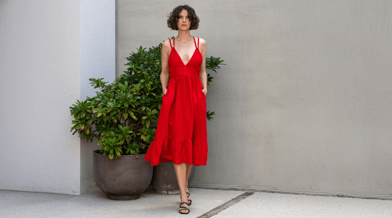 Linen cocktail dresses for women