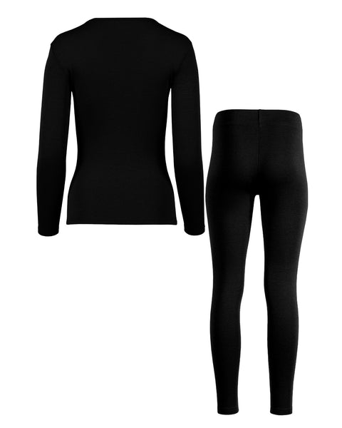 Women&#39;s 250 Long Sleeve &amp; Leggings 2-Piece Black Back