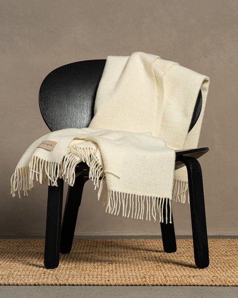 Natural Wool Blanket Throw Milan Natural