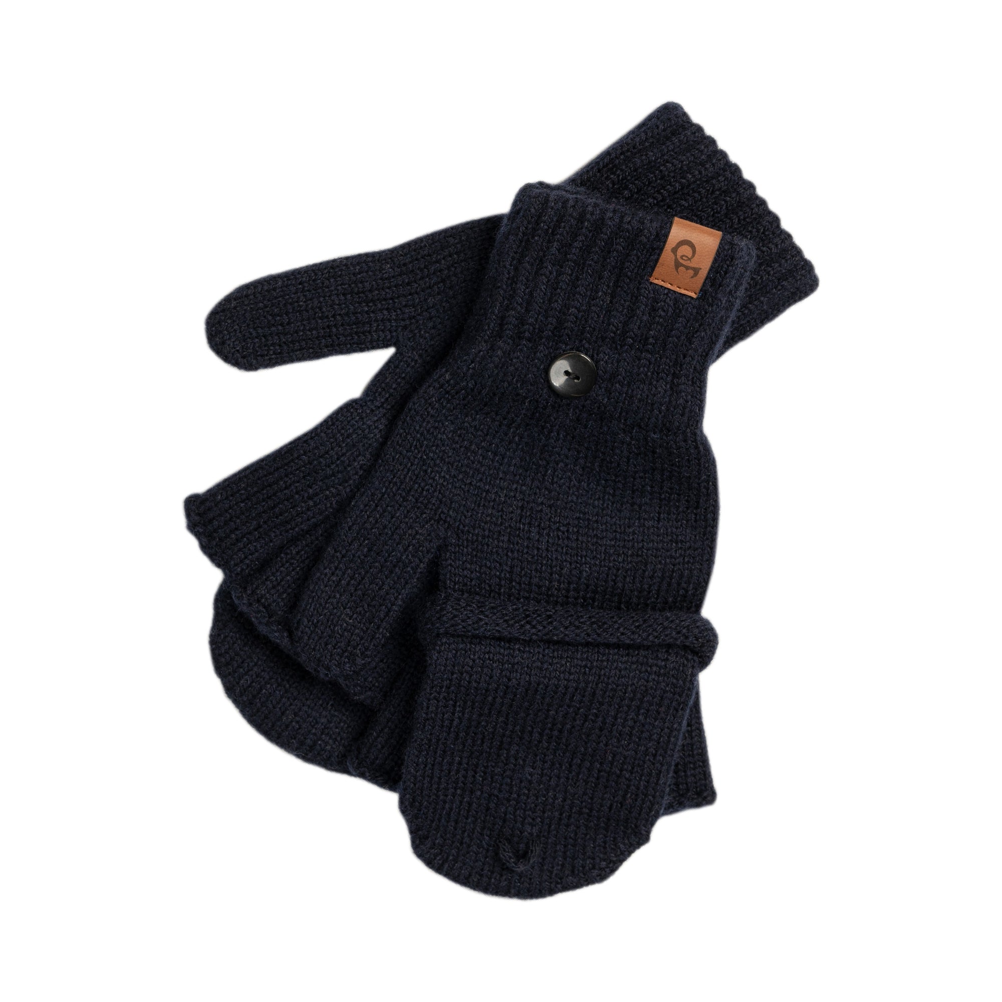 Men s Convertible Fingerless Gloves Knitted Merino menique