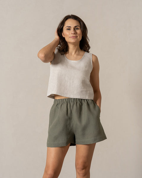 Linen Crop Top Ana Natural