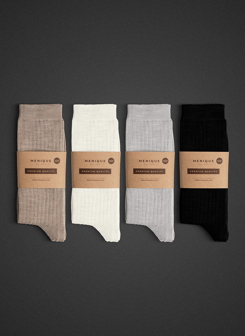 Merino wool socks in flatlay