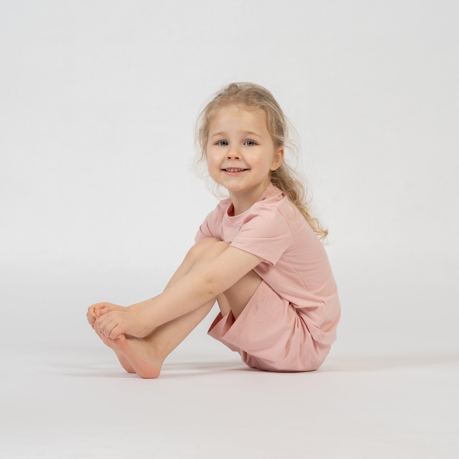 Kids bamboo t-shirt and shorts set in black, breathable and versatile everyday clothing.