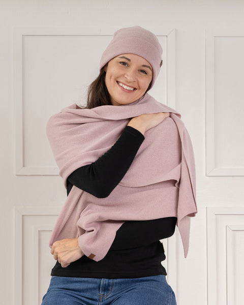 Women&#39;s Knit Beanie &amp; Scarf Merino &amp; Cashmere 2-Piece Set