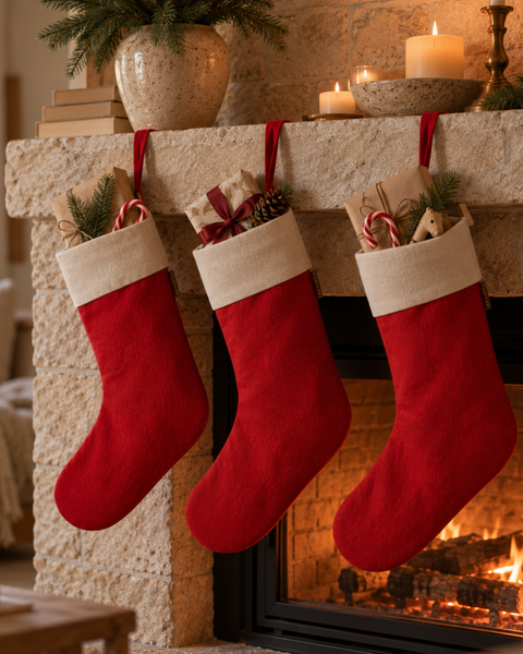 Linen Christmas Stockings Sock