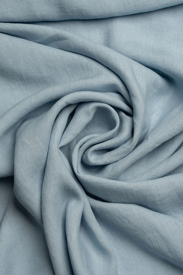 Linen Flat Sheet in cloudy blue