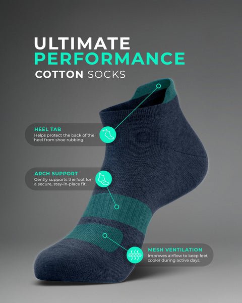 Men’s Cotton Supportive Performance Socks 3-Pack