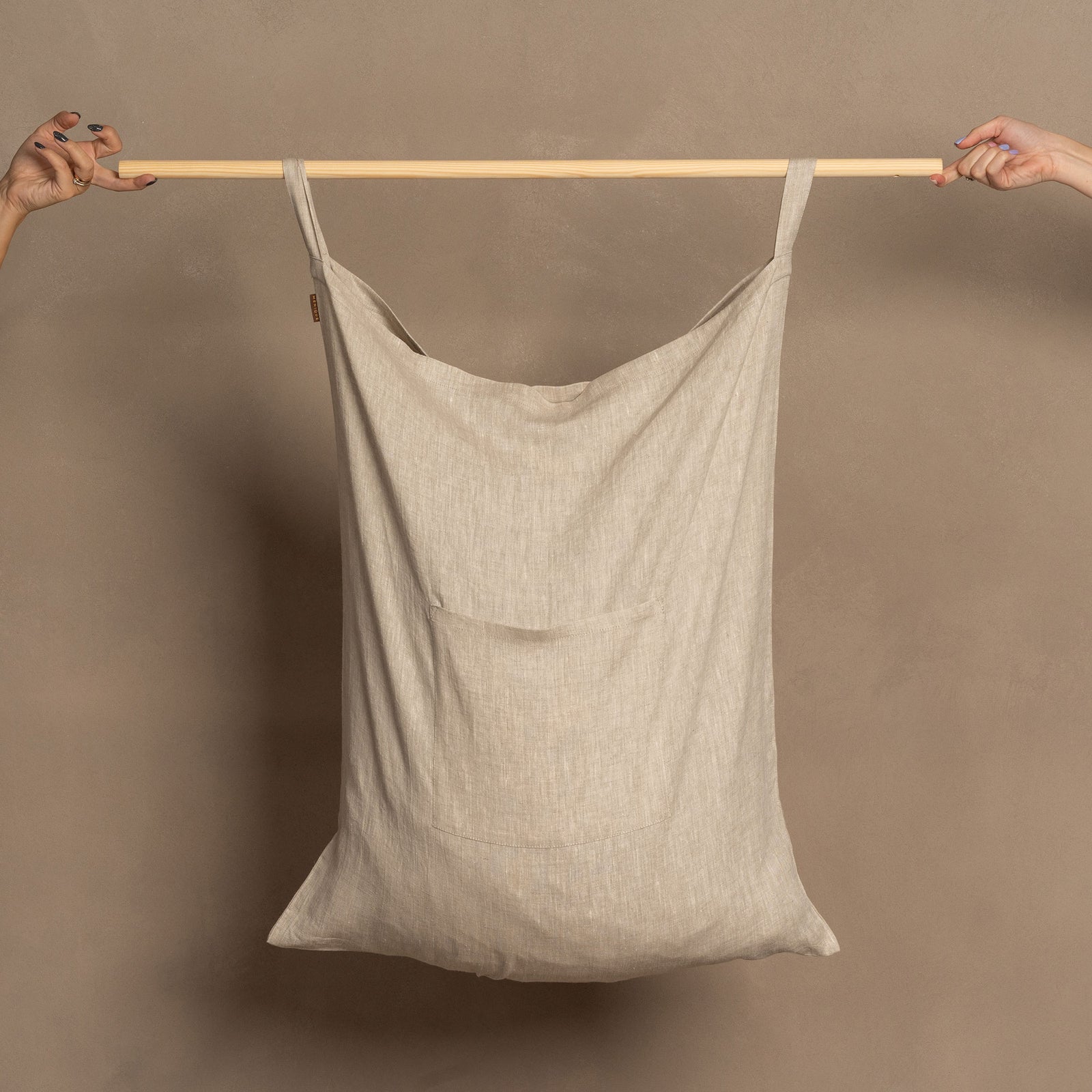 Linen Hanging Laundry Bag Natural