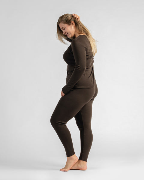 Women's 250 Thermal Long Sleeve Top Chocolate Brown