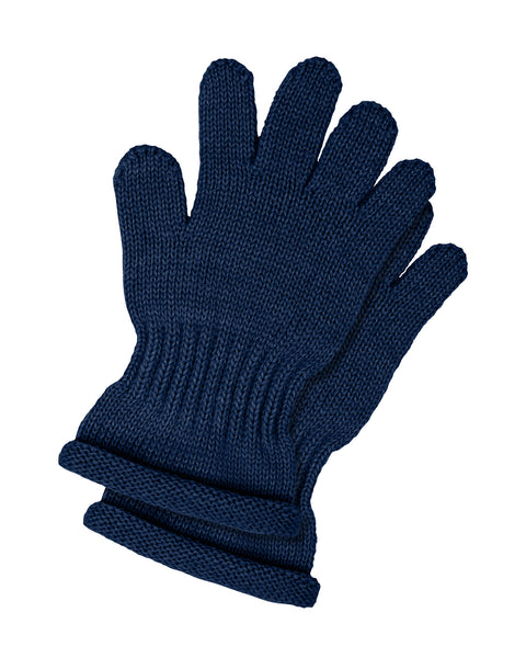 Packshot of Menique Kids&#39; Knit Gloves in the color dark blue in the white background