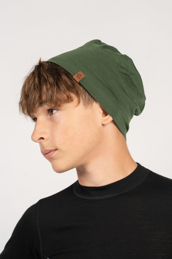 Kids' Merino Beanie Dark green