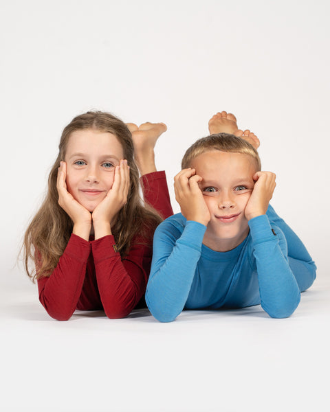 Kids&#39; 160 Long Sleeve &amp; Bottom 2-Piece Royal Cherry