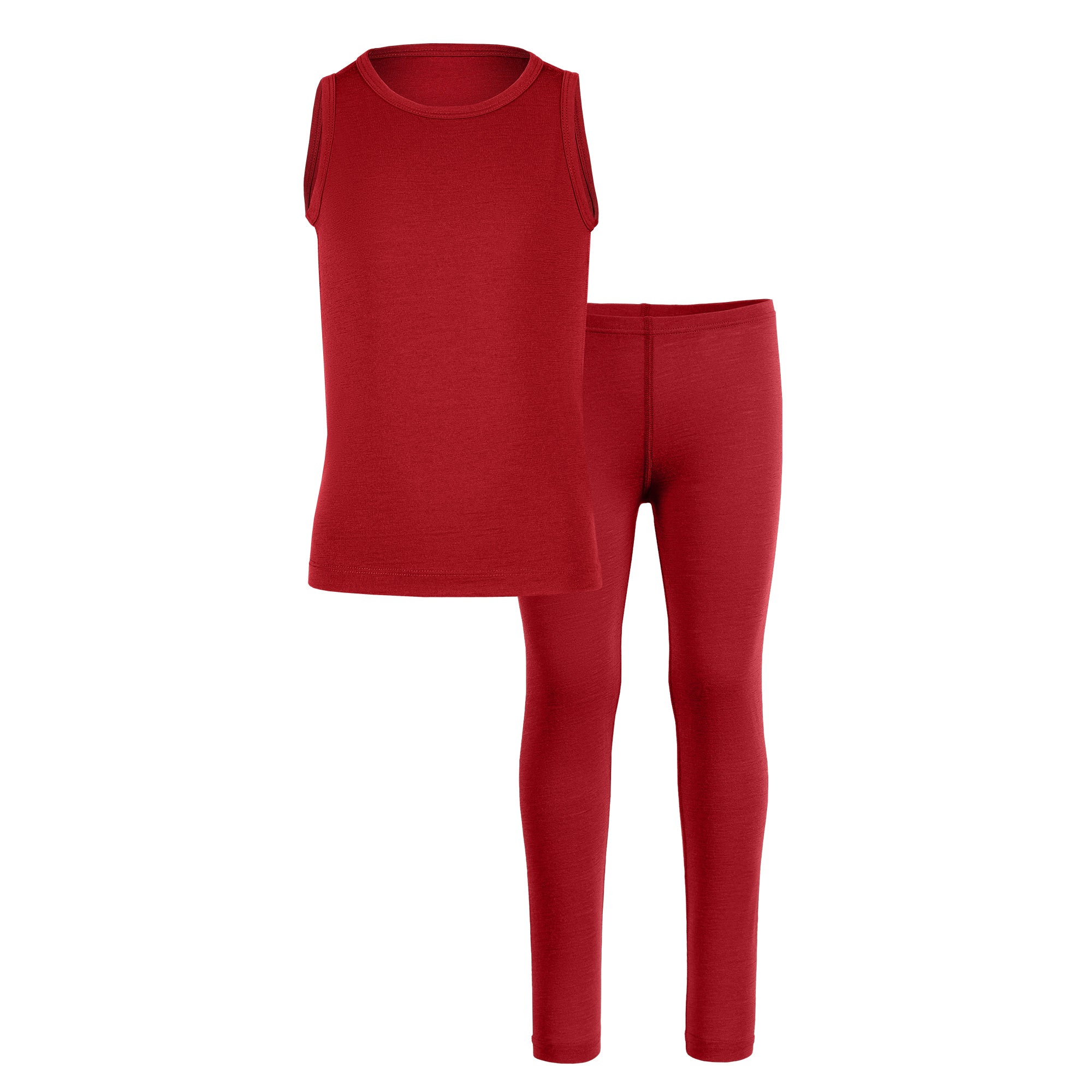Kids Merino Set of Tank Top Leggings Denim menique