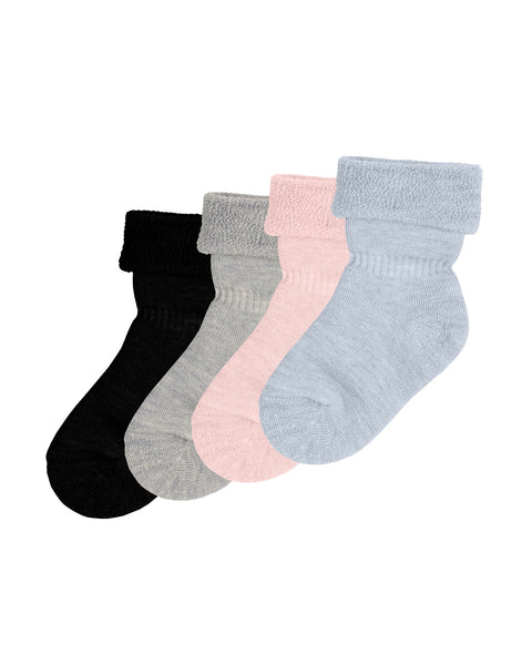 menique kids&#39; merino sherpa lined socks in all available colors: black, light gray, pink, light blue.