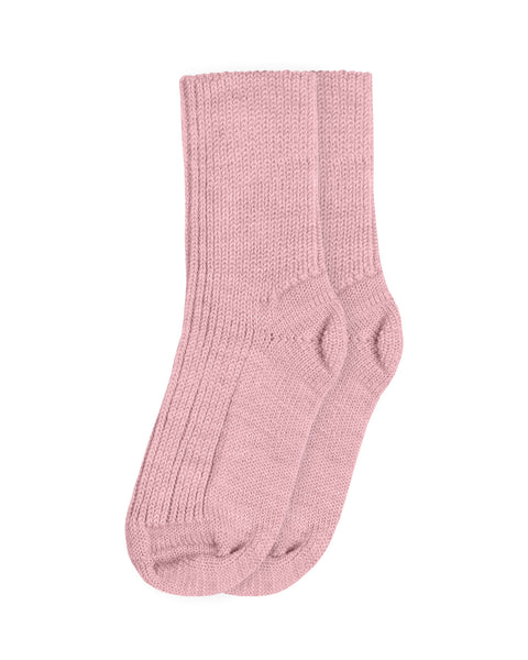 The Menique Kids&#39; Merino Rib Thick Socks in color pink.