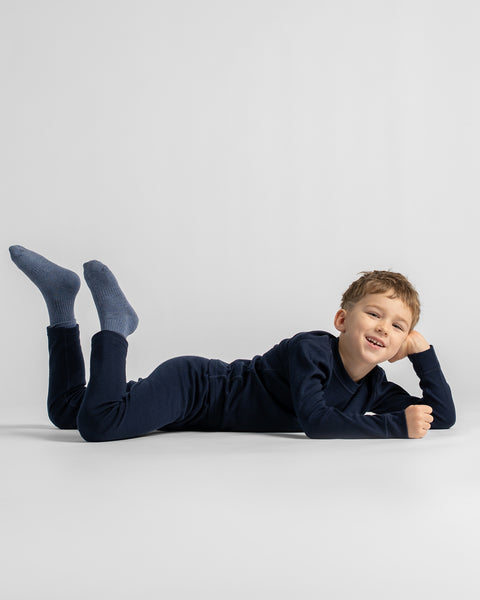 Kids' 250 Thermal Long Sleeve Top Navy Blue