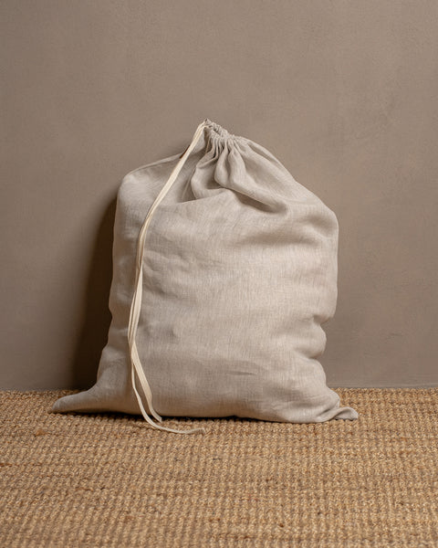 Linen Laundry Bag with Drawstrings