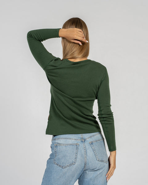 Women&#39;s 250 Thermal Long Sleeve Crew Dark Green