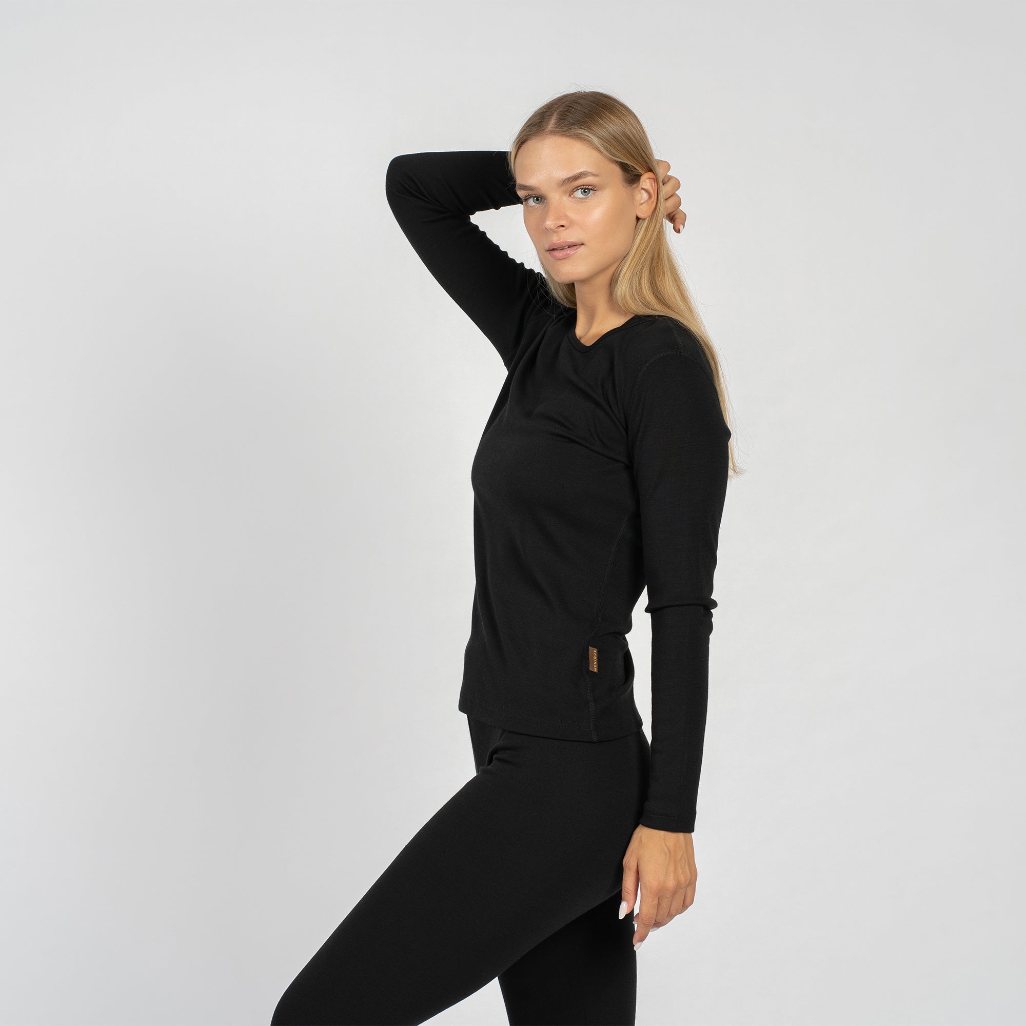 Black shirt and shops black leggings