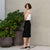 Linen Midi Wrap Pencil Skirt Everly Pure Black Color