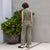 Linen Vest Ava in stone green color