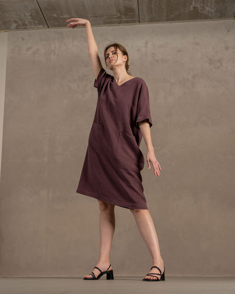Linen Tunic Ivy Shadow Purple