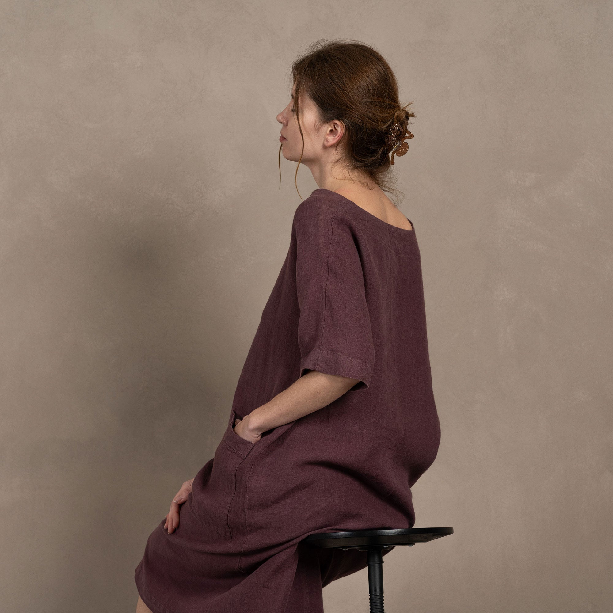 Linen Tunic Ivy Shadow Purple