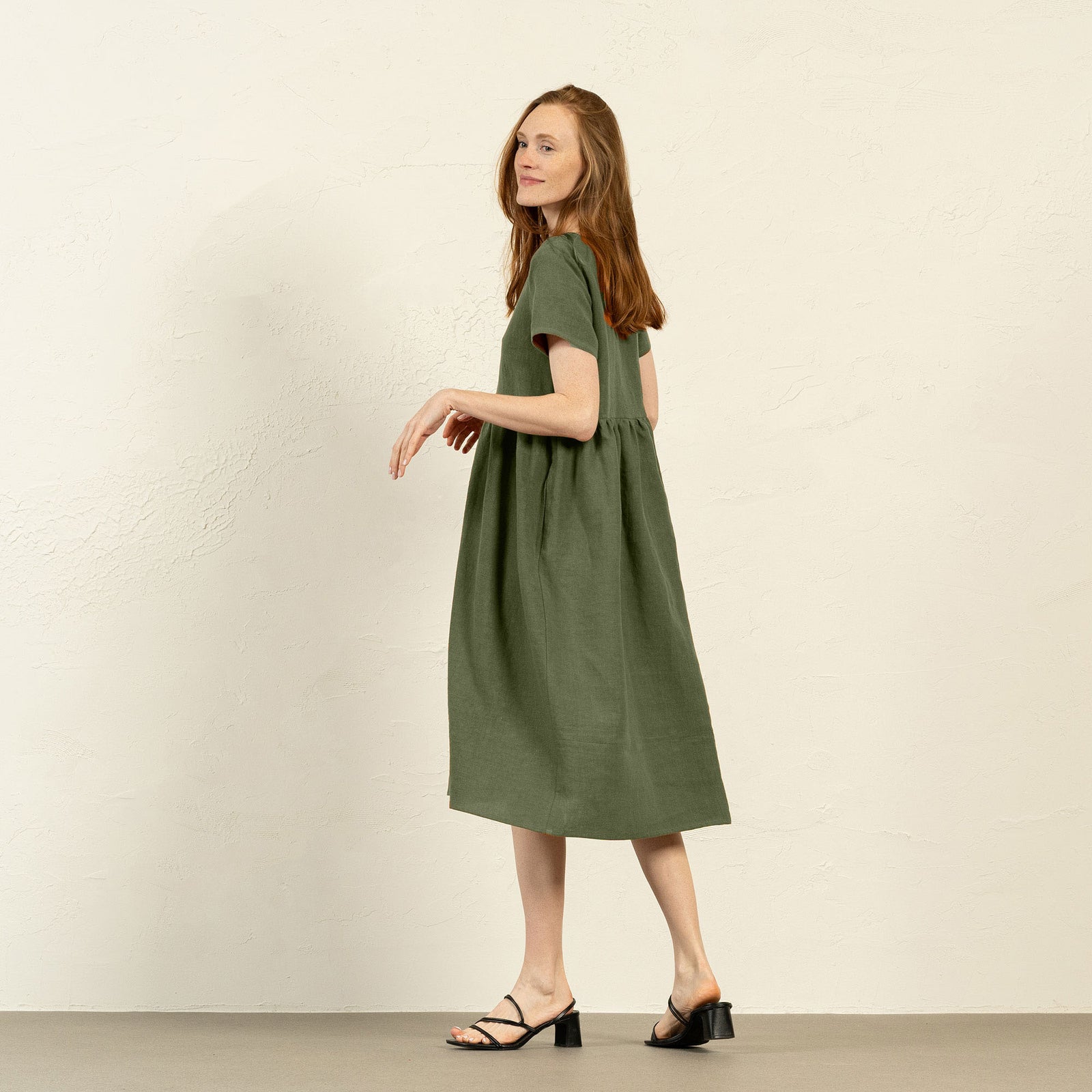 Smock Dress Maria Stone Green