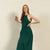 Maxi Halterneck Dress Luna in dark green color