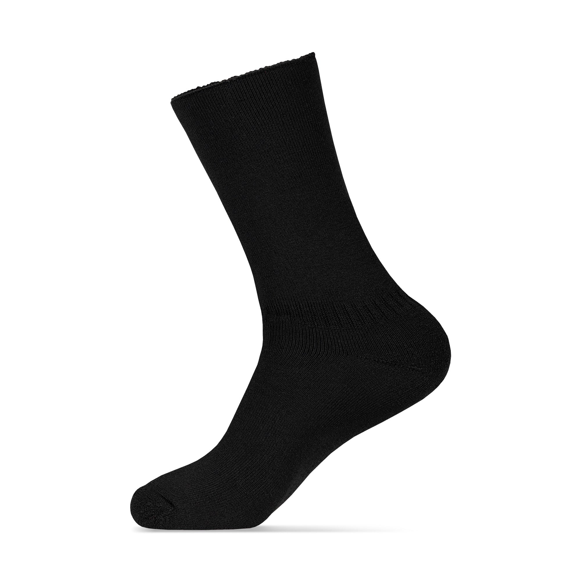 the men's merino sherpa lined socks black.