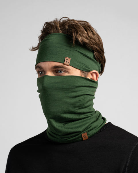 Men's Headband &amp; Gaiter 2-Piece Dark Green