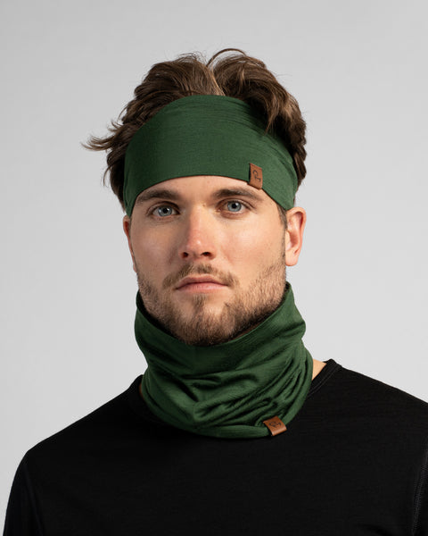 Men's Headband &amp; Gaiter 2-Piece Dark Green