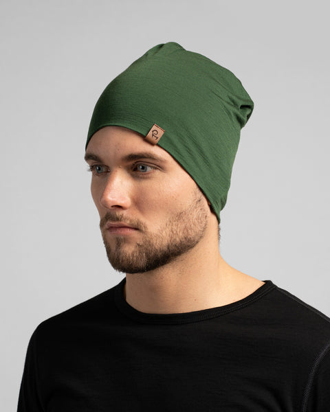 Unisex Merino Beanie Dark Green