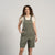 Linen Romper Nino in Stone Green Color