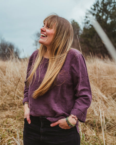 Linen Blouse Nora Shadow Purple