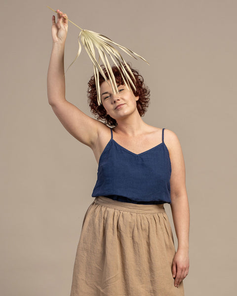 Linen slip top Kim with Linen skirt Sophia