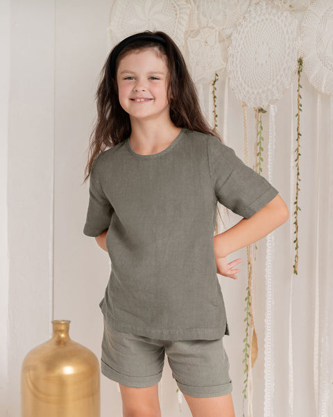 Kids&#39; Linen T-Shirt Top Emma