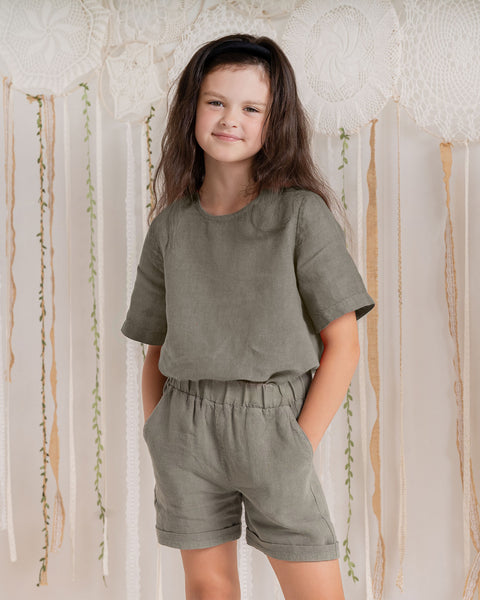 Kids&#39; Linen T-Shirt Top Emma