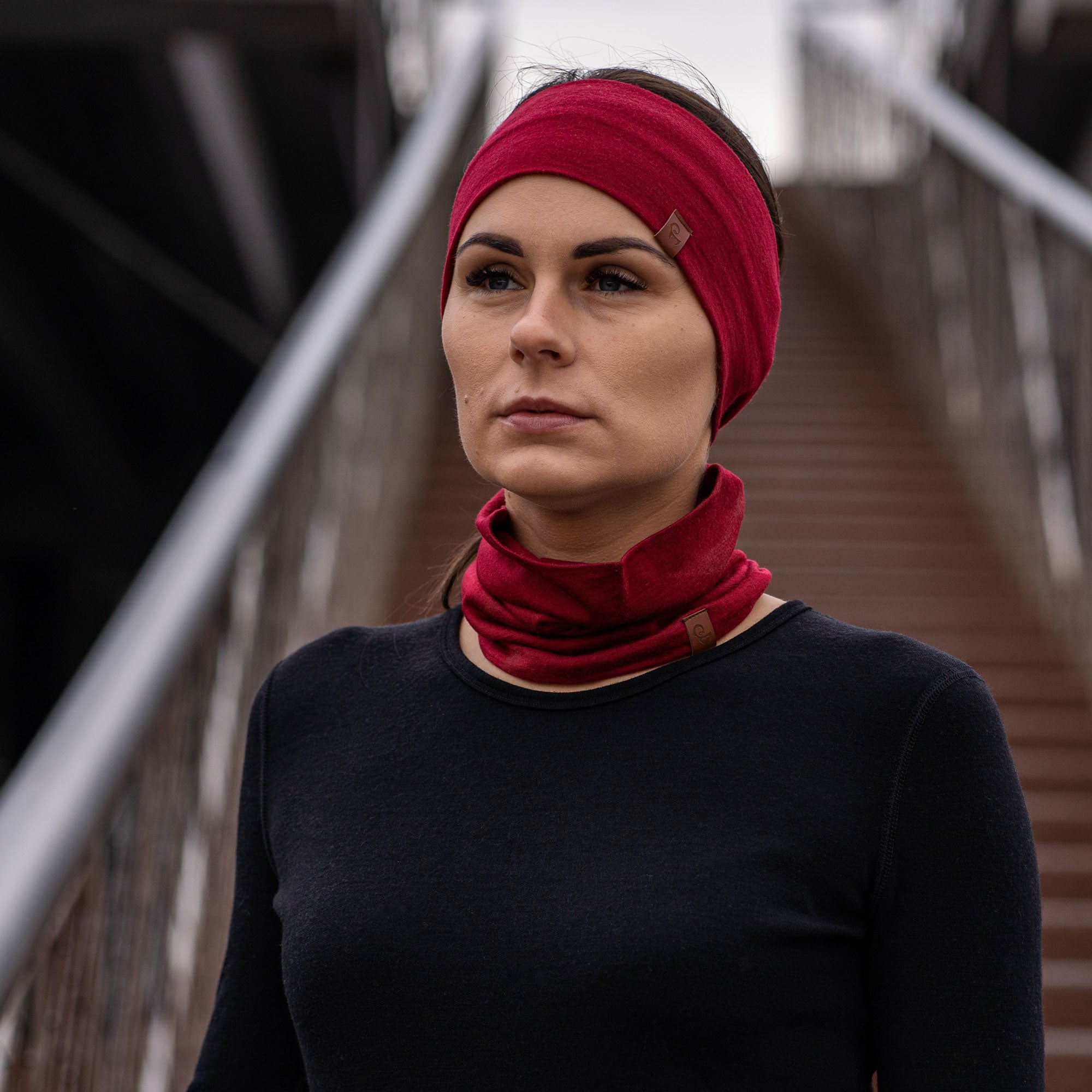 Women's Headband and Gaiter Set Royal Cherry